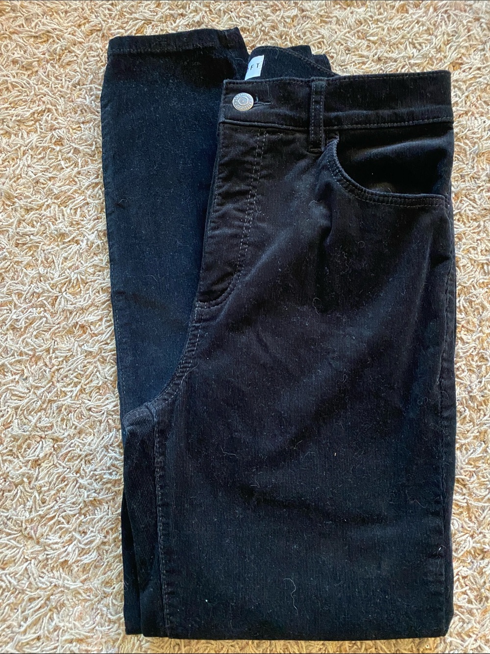 LOFT Black Womens Skinny Corduroy Jeans